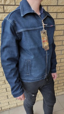 Куртка мужская джинсовая утепленная (на флисе) стрейчевая на молнии DIFFER, Турц. . фото 10
