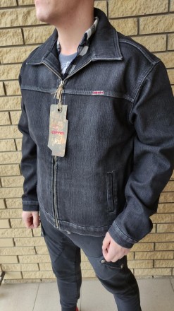 Куртка мужская джинсовая утепленная (на флисе) стрейчевая на молнии DIFFER, Турц. . фото 5