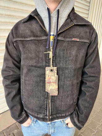 Куртка мужская джинсовая утепленная (на флисе) стрейчевая на молнии DIFFER, Турц. . фото 11