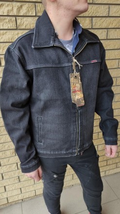Куртка мужская джинсовая утепленная (на флисе) стрейчевая на молнии DIFFER, Турц. . фото 6