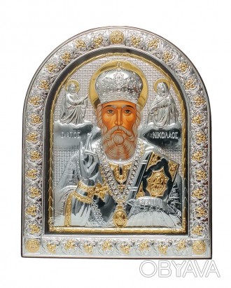 Серебряная икона "Николай Чудотворец" под стеклом ( Греция )
 
 Николай Чудотвор. . фото 1