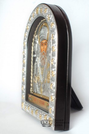 Серебряная икона "Николай Чудотворец" под стеклом ( Греция )
 
 Николай Чудотвор. . фото 5