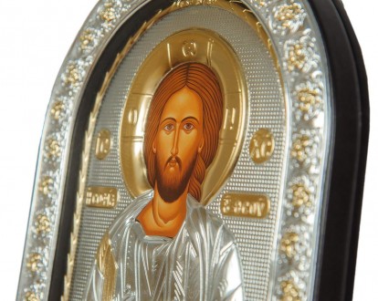  Серебряная икона "Спаситель Иисус" под стеклом ( Греция ) 
 
 Предлагаемая Икон. . фото 3