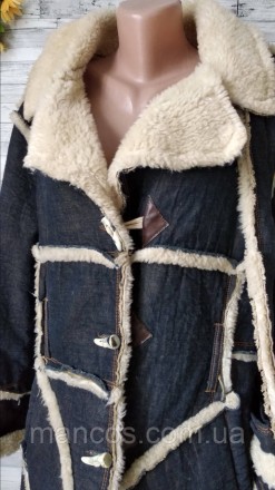 Женская дублёнка Colin's джинсовая натуральная с мехом плюс сумка муфта 
Состоян. . фото 7