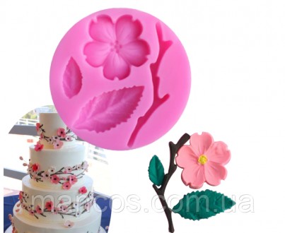 Силиконовая форма молд в форме персикового цветка, силиконовые формы для торта, . . фото 2