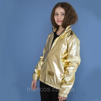 Ветровка кожаная для девочки подростка, на подкладке, золотая, SmileTime Gold
Ку. . фото 5