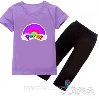 Комплект SmileTime футболка и капри для девочки AntistreSS, лиловый
Футболка сво. . фото 1