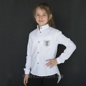 Рубашка белая, для девочки, с длинным рукавом, SmileTime Crazy
Рубашка для девоч. . фото 2