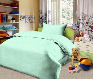 Детский постельный комплект "Звездопад мятный" прекрасно подойдет Вашему ребенку. . фото 3