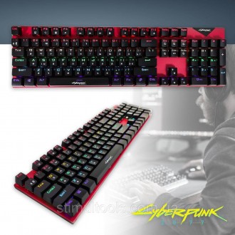 Описание:
Механическая игровая клавиатура Cyberpunk CP-110 с RGB подсветкой. Кор. . фото 2