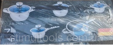 Описание:
Набор посуды German Family GF-2057 21 предмет (кастрюли, ковш, сковоро. . фото 8