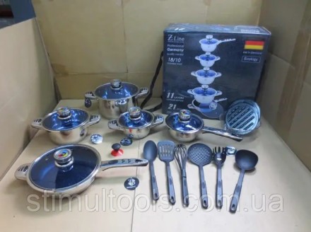 Описание:
Набор посуды German Family GF-2057 21 предмет (кастрюли, ковш, сковоро. . фото 3