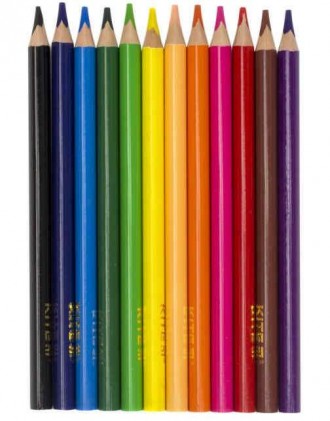 
Цветные трёхгранные карандаши Kite в картонной упаковке. Карандашей в наборе 12. . фото 4