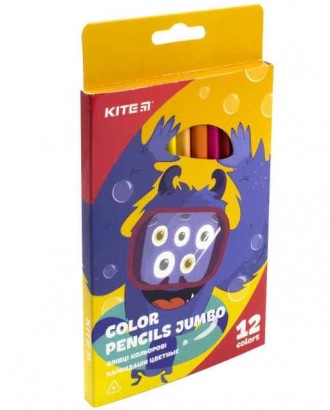 
Цветные трёхгранные карандаши Kite в картонной упаковке. Карандашей в наборе 12. . фото 2
