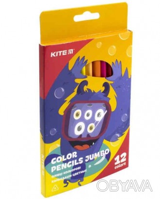 
Цветные трёхгранные карандаши Kite в картонной упаковке. Карандашей в наборе 12. . фото 1