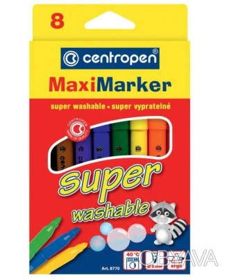 
Фломастеры Maxi Super Washable. Яркие и насыщенные цвета. Большой запас суперсм. . фото 1