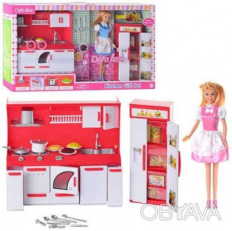 Дитячий подарунковий комплект Лялька DEFA 8085 з кухнею складається з ляльки і і. . фото 1