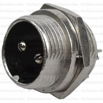 Разъём MIC 332 mini, штекер, монтажный, 2pin, Ø12мм. Киев. фото 1 Разъём MIC 332 mini, штекер, монтажный, 2pin, Ø12мм. Киев. фото 1
