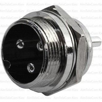 Разъём MIC 333 mini, штекер, монтажный, 3pin, Ø12мм. Киев. фото 1 Разъём MIC 333 mini, штекер, монтажный, 3pin, Ø12мм. Киев. фото 1