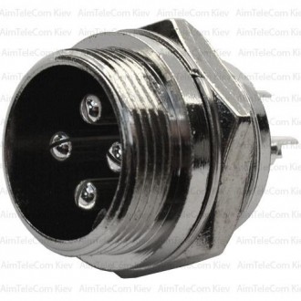 Разъём MIC 334 mini, штекер, монтажный, 4pin, Ø12мм. Киев. фото 1 Разъём MIC 334 mini, штекер, монтажный, 4pin, Ø12мм. Киев. фото 1