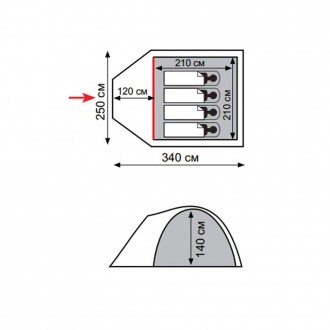Палатка черырехместная Totem Chinook TTT-017 Палатка черырехместная Totem Chinoo. . фото 3