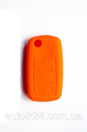 Чехол силиконовый для выкидного ключа Volkswagen, 3 кнопки (оранжевый)
Подходит . . фото 2