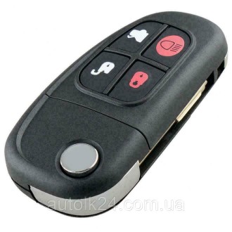 Выкидной ключ для Jaguar (Ягуар) 4 кнопки, с чипом 4D60, 433Mhz
FCCID: NHVWB1U24. . фото 4