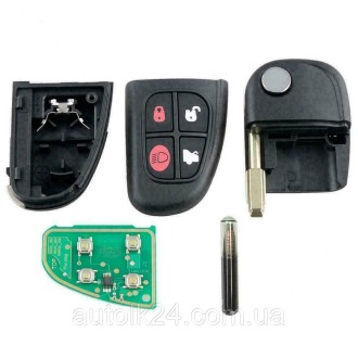 Выкидной ключ для Jaguar (Ягуар) 4 кнопки, с чипом 4D60, 433Mhz
FCCID: NHVWB1U24. . фото 5