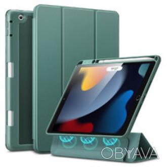 Чехол-книжка ESR Rebound Hybrid Case Pro Frosted Green for iPad 9 | 8 | 7 10.2" . . фото 1