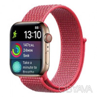 Ремешок iLoungeMax Sport Loop Coral Pink для Apple Watch 45mm | 44mm | 42mm Seri. . фото 1