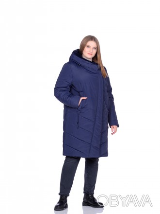 Стеганая зимняя куртка Легенда – универсальный вариант для женщин с пышными форм. . фото 1
