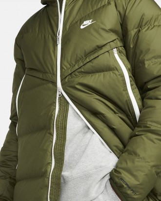 Мужская куртка Nike NSW SF WINDRUNNER PARKA XL Темно-зеленый (DD6788-326). . фото 5