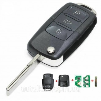 Автомобильный выкидной ключ-пульт передатчик для марки VOLKSWAGEN 1J0959753DJ
1J. . фото 7