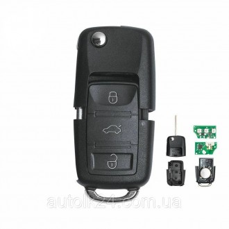 Автомобильный выкидной ключ-пульт передатчик для марки VOLKSWAGEN 1J0959753DJ
1J. . фото 6
