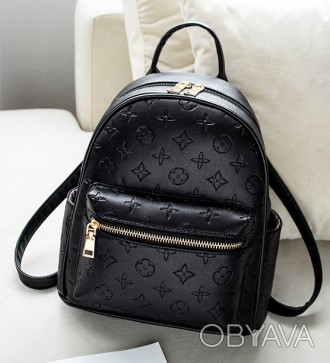 
Стильный женский рюкзак модный городской рюкзачок Луи Витон черный белый молоде. . фото 1