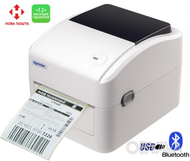 Термопринтер для печати этикеток Xprinter XP-420B + Bluetooth White