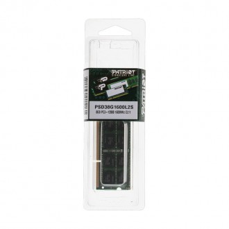 Модуль памяти SO-DIMM DDR3L 8GB 1600MHz PC-1600 Patriot Signature Line, 1.35V, C. . фото 2