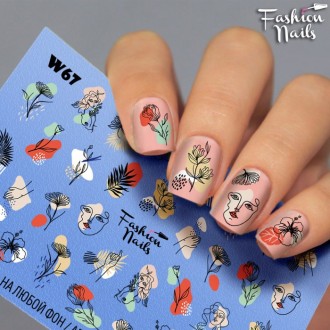 Слайдер дизайн Лица Листочки Цветы Fashion Nails для маникюра Водные наклейки Сл. Харьков. фото 1 Слайдер дизайн Лица Листочки Цветы Fashion Nails для маникюра Водные наклейки Сл. Харьков. фото 1
