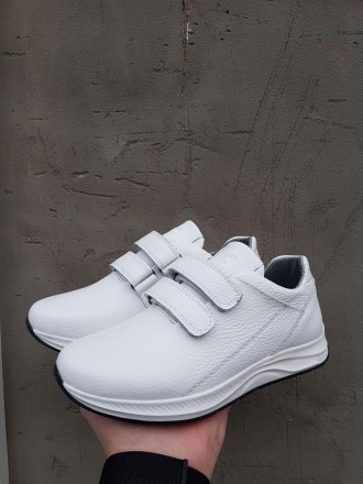 Детские кроссовки кожаные весна/осень белые SL-CrosSAV-39L. Николаев. фото 1