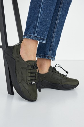 Подростковые кроссовки кожаные весна/осень хаки SL-Monster-JOR. Николаев. фото 1