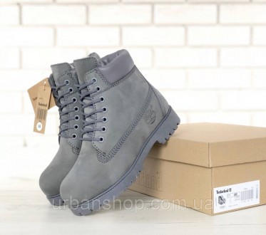 Зимові черевики Timberland grey, чоловічі черевики з вовняним хутром.. . фото 9