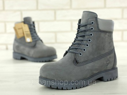 Зимові черевики Timberland grey, чоловічі черевики з натуральним хутром.. . фото 8