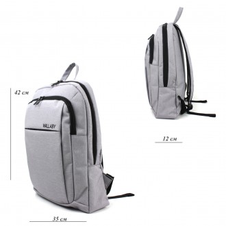 
 Оригінальний рюкзак Wallaby 156 Сірий Рюкзак для ноутбука, з щільним відділенн. . фото 4