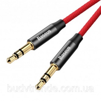 Аудио кабель Aux Baseus Yiven M30 (1.5m) (CAM30-CS) (Черный / Красный. . фото 4