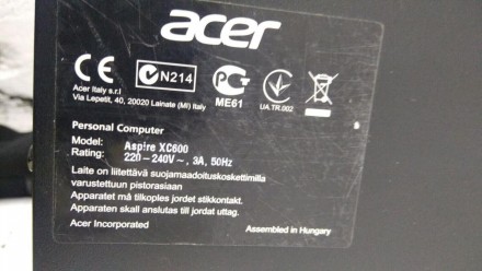О товаре Компьютер Acer Aspire XC600 SFF на базе 4-ядерного процессора Intel Cor. . фото 7