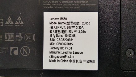 О товаре Ноутбук Б-класс Lenovo B550 c экраном 15.6" (1366x768) TN на базе проце. . фото 7