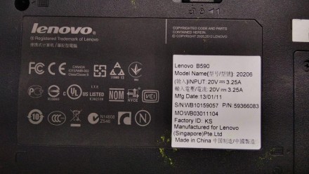О товаре Ноутбук Lenovo B590 c экраном 15.6" (1366x768) TN на базе процессора In. . фото 8