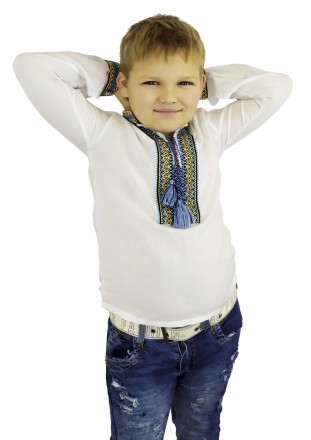 Детская вышиванка для мальчика с сине-желтым орнаментом
 
Классическая вышивка д. . фото 3