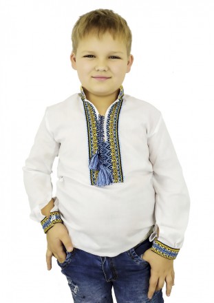 Детская вышиванка для мальчика с сине-желтым орнаментом
 
Классическая вышивка д. . фото 4