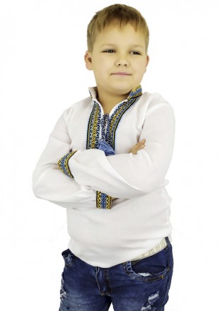 Детская вышиванка для мальчика с сине-желтым орнаментом
 
Классическая вышивка д. . фото 2